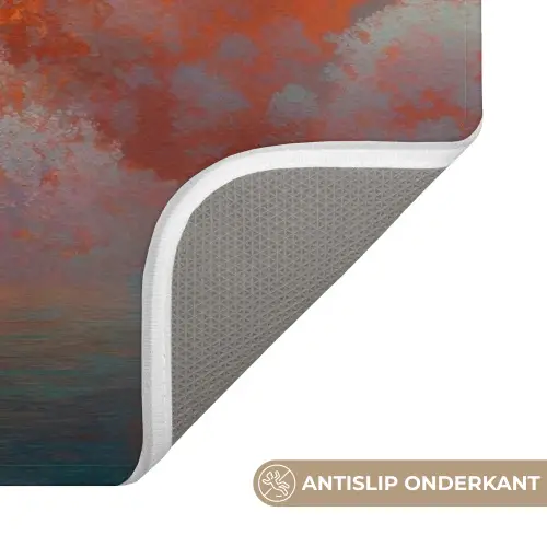 Zee - Boot - Wolken - Oranje Badmat klein -USP_AntislipNL