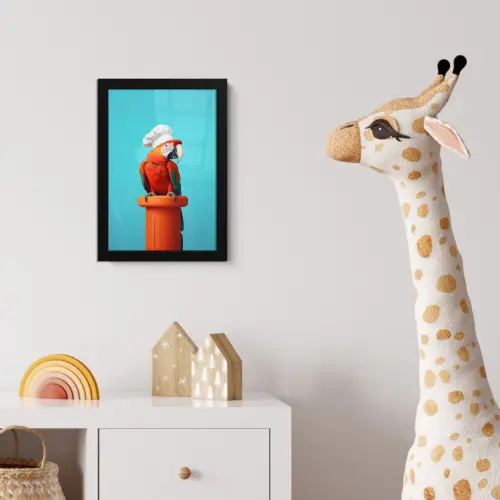 Ara - Koksmuts - Sokkel - Grappig fotolijst zwart zonder passe partout klein -usfeer4_kinderkamer