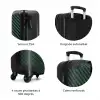 Groene carbonstructuur met zwarte middenstreep NBS - Handbagage koffer - Volwassenen Unisex middel zzzzzzzbolletjes_FR