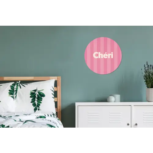 Gestreept - Roze - Chéri Wandcirkel aluminium klein -slaapkamer