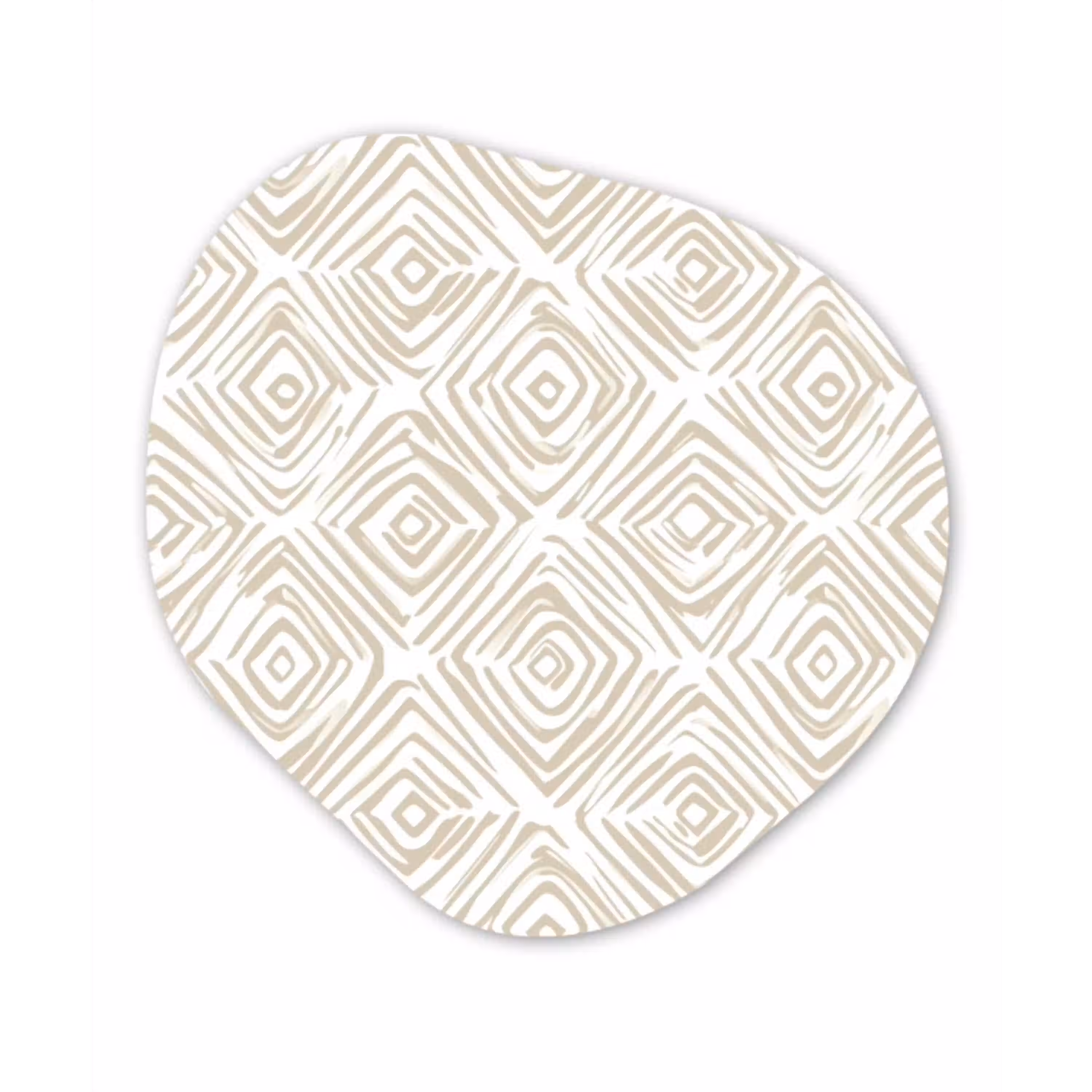 Abstract - Ruit - Beige Wandcirkel Organisch Forex 3mm klein 629 -3d
