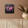 Wereldkaart - Roze - Marmer plexiglas 5mm klein -sfeer5