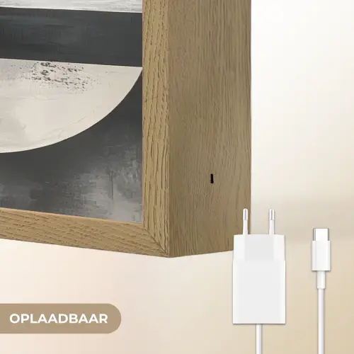 Abstract - Goud - Zilver - Vormen - Aesthetic Light Box met batterij (Wandlamp) middel -USP_websiteoplaadbaarNL