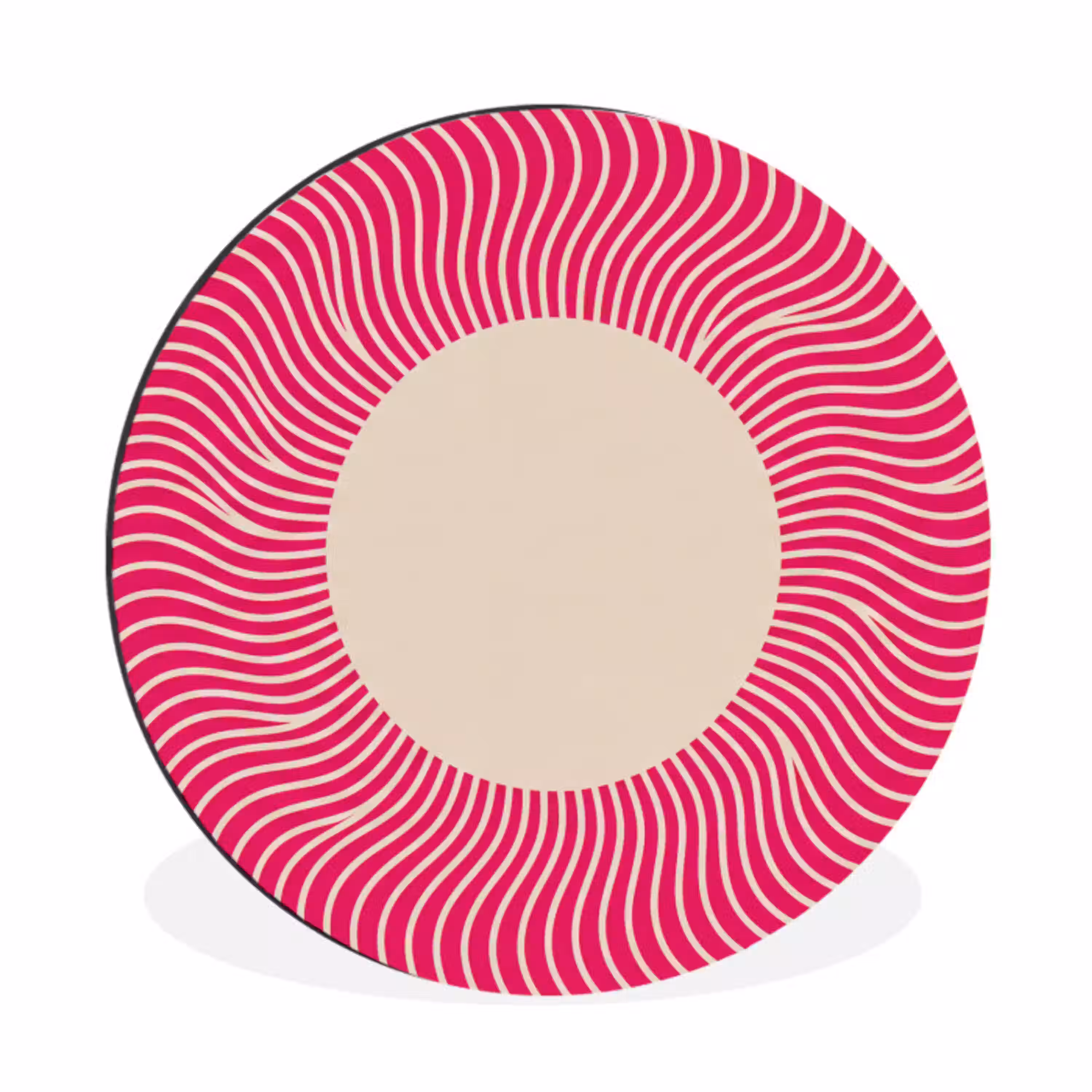 Abstract - Patroon - Roze Wandcirkel aluminium klein -3d