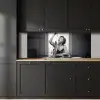Vrouw - Spaghetti - Zwart - Wit keuken achterwand 2 middel -sfeer1