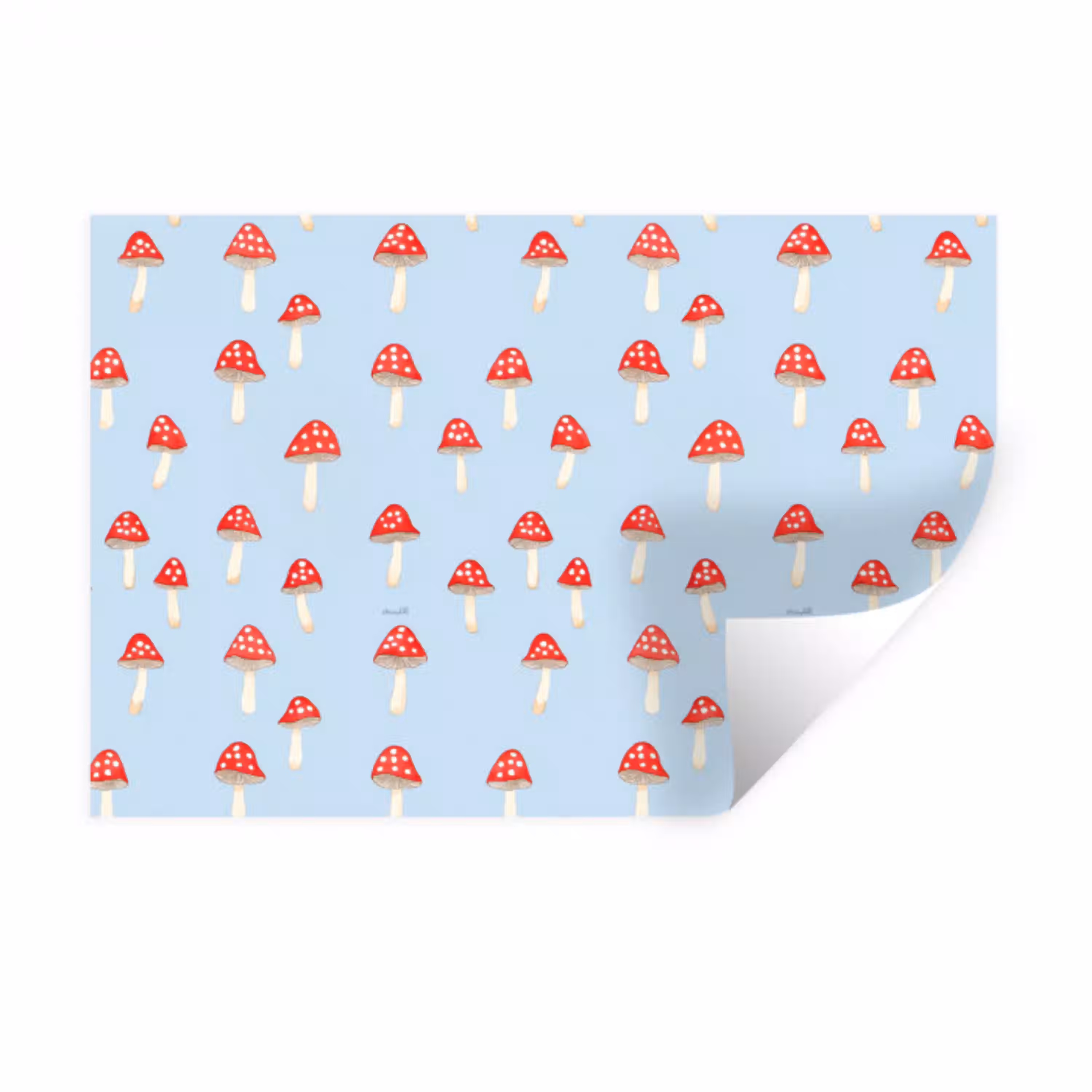 Paddenstoel -Sprookje - Blauw Muursticker klein 286 -3d