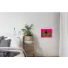 Kat - Baas - Roze - Tijgerprint textielposter latten blank klein -woonkamer