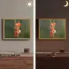 Bloem - Gladiolen - Zalmroze Light Box met batterij (Wandlamp) middel -sfeer3