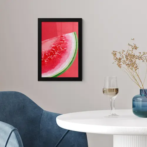 Watermeloen - Rood - Zomers fotolijst zwart zonder passe partout klein -sfeer4