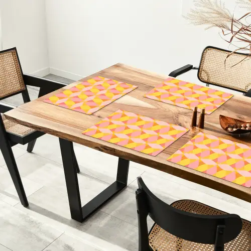Kleurrijk - Ruitpatroon - Bladvormen Placemat vinyl groot 368 -zzsfeer4_Kitchenyeah-website