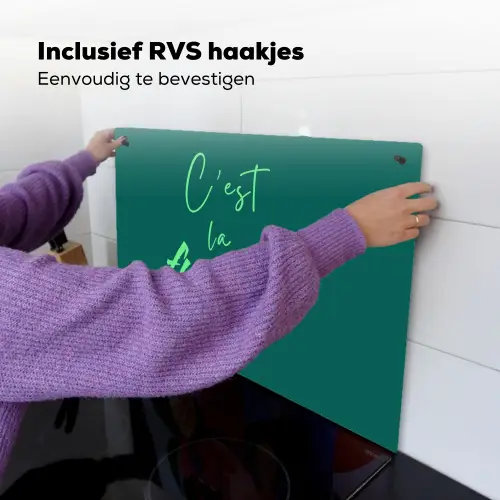 c'est la fucking vie - Groen - Handgeschreven Inductie beschemer met haakjes klein -ky-ophangen-nl