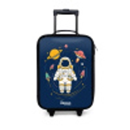 Astronaut - Planeet - Sterren - Raket Kinderkoffer - Zwart klein -3d
