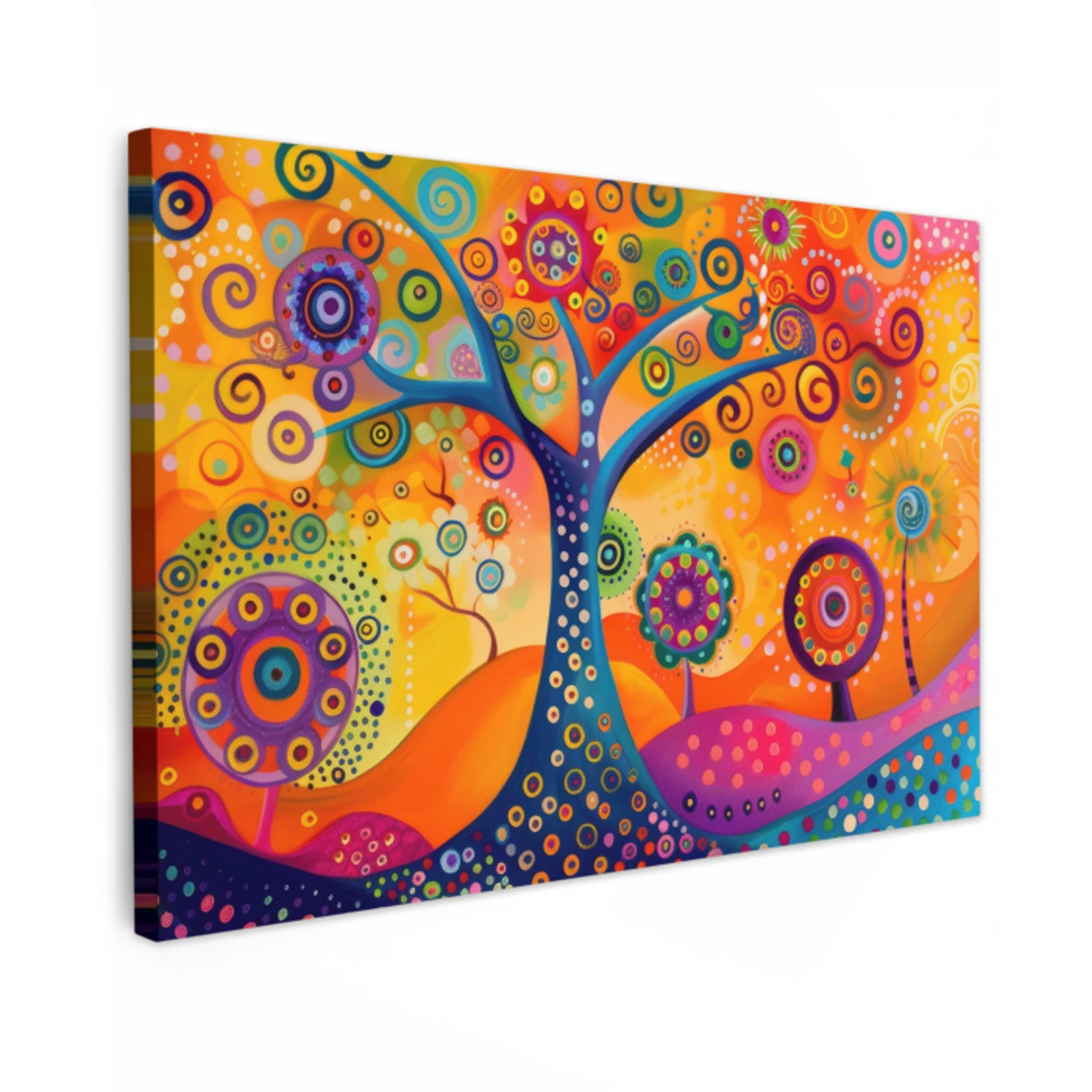 Boom - Levensboom - Abstract - Kleurrijk canvas 2cm klein -z3d