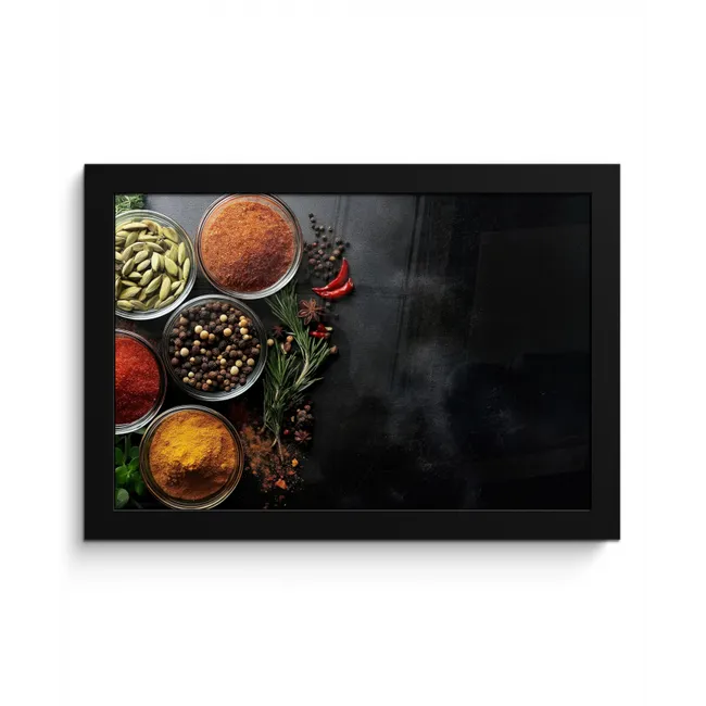 Glazen - Bakjes - Blaadjes - Kruiden fotolijst zwart zonder passe partout klein -3d