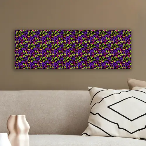 Paars - Neon - Dieren - Panter canvas 2cm klein 828 -sfeer3