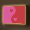 Minimalistisch - Rood - Roze - Hartjes Light Box met batterij (Wandlamp) middel -z3d_website