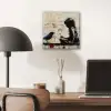Street art - Meisje - Vogel - Graffiti - Banksy aluminium wit klein -sfeer5