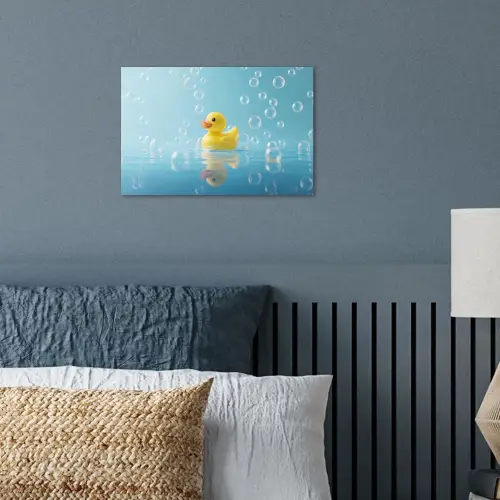 Bubbels - Badeend - Geel poster papier klein -sfeer2