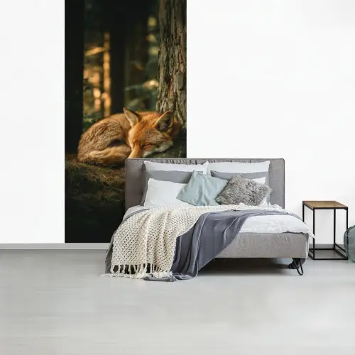 Vos - Bos - Slapen fotobehang vinyl groot -slaapkamer