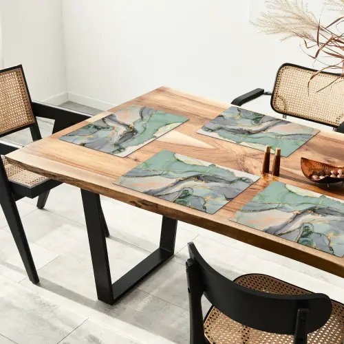 Goud - Marmer - Groen - luxe - Glitter - Marmerlook Placemat vinyl groot -zzsfeer4_Kitchenyeah-website