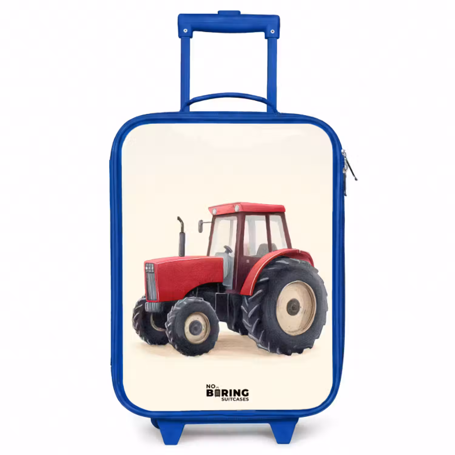 Kinderkoffer - Blauw - Tractor - Getekend - Rood