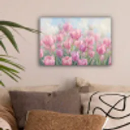 Tulpen - Veld - Lente - Roze canvas 2cm klein -sfeer1