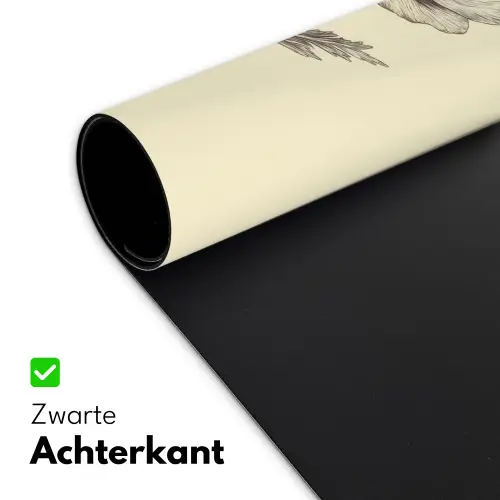 Klaproos - Illustratie - Zwart Muismat XXL klein -sfeer2