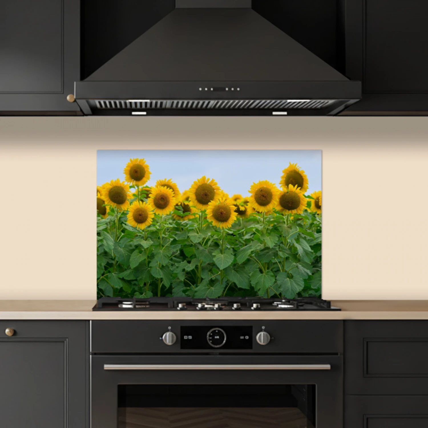Zonnebloemen - Geel - Natuur keuken achterwand spatscherm klein -sfeer1