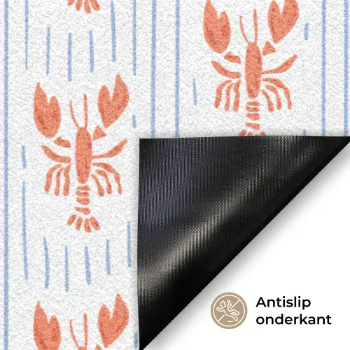 Zee - Kreeft - Oranje - Blauw Deurmat klein 898 -antislip_NL