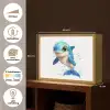 Dolfijn - Blauw - Water - Druppels Light Box met batterij (Wandlamp kind) middel -USP_websiteoverzichtNL
