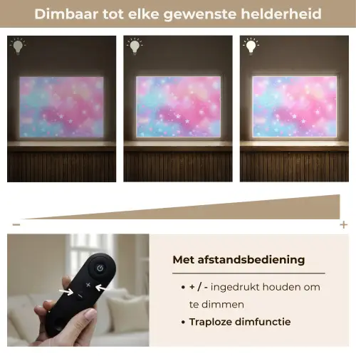 Sterren - Roze - Blauw Light Box met batterij (Wandlamp kind) middel -USP_dimbaarNL