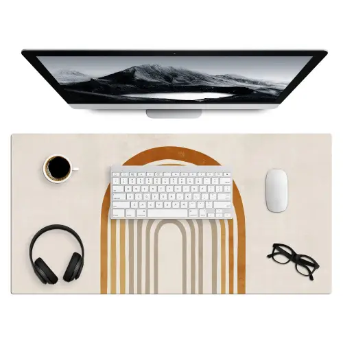 Minimalistisch - Boog - Lijnen - Beige Muismat XXL klein -3d