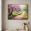 Watercolor - Natuur - Bomen - Kunst - Bloemen Textielframe - compleet frame klein -sfeer2