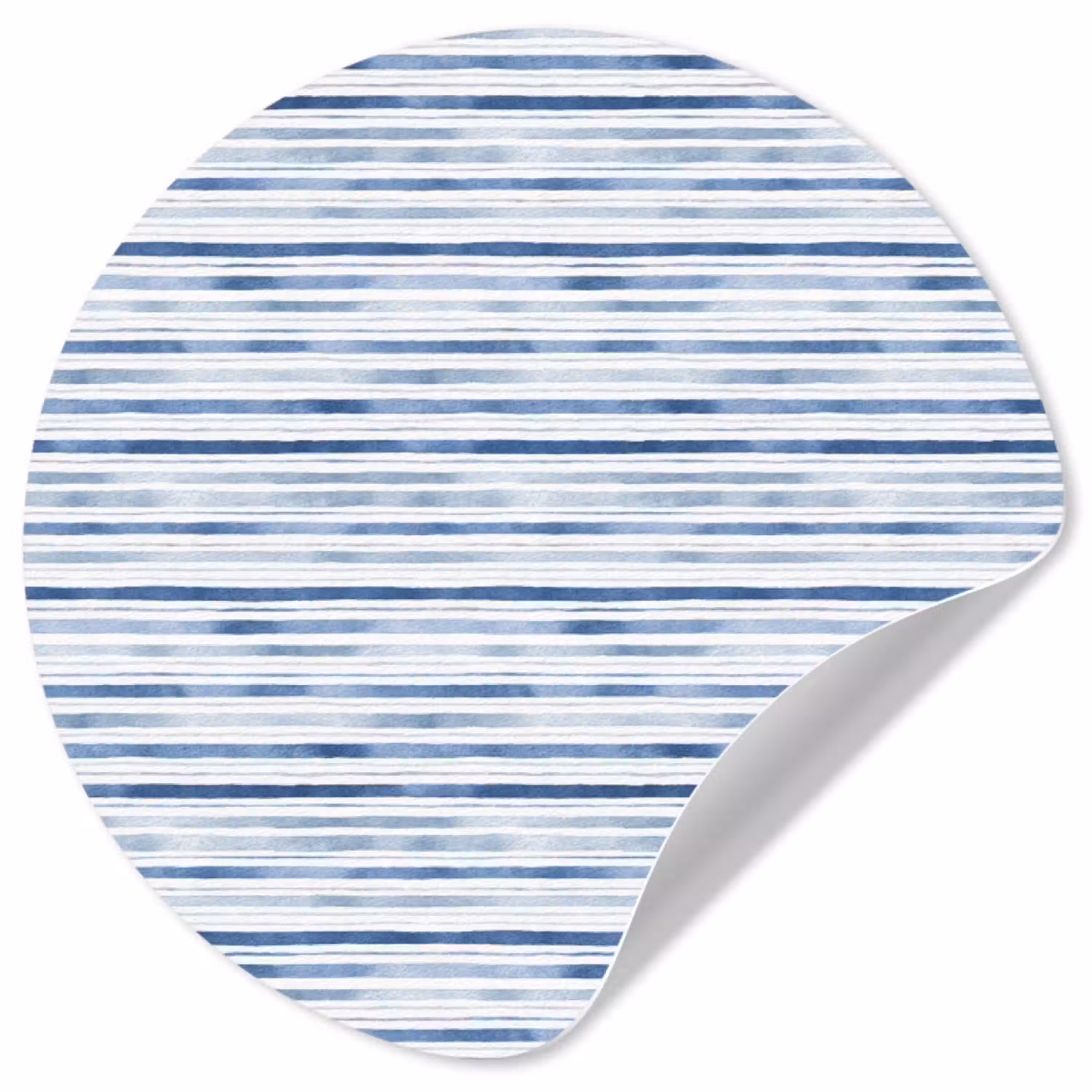 Strepen - Patroon - Blauw - Wit Wandcirkel behangsticker klein 186 -3d