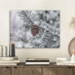 Dennenappel - Tak - Sneeuw - Winter - Sfeervol PET vilt klein -sfeer1