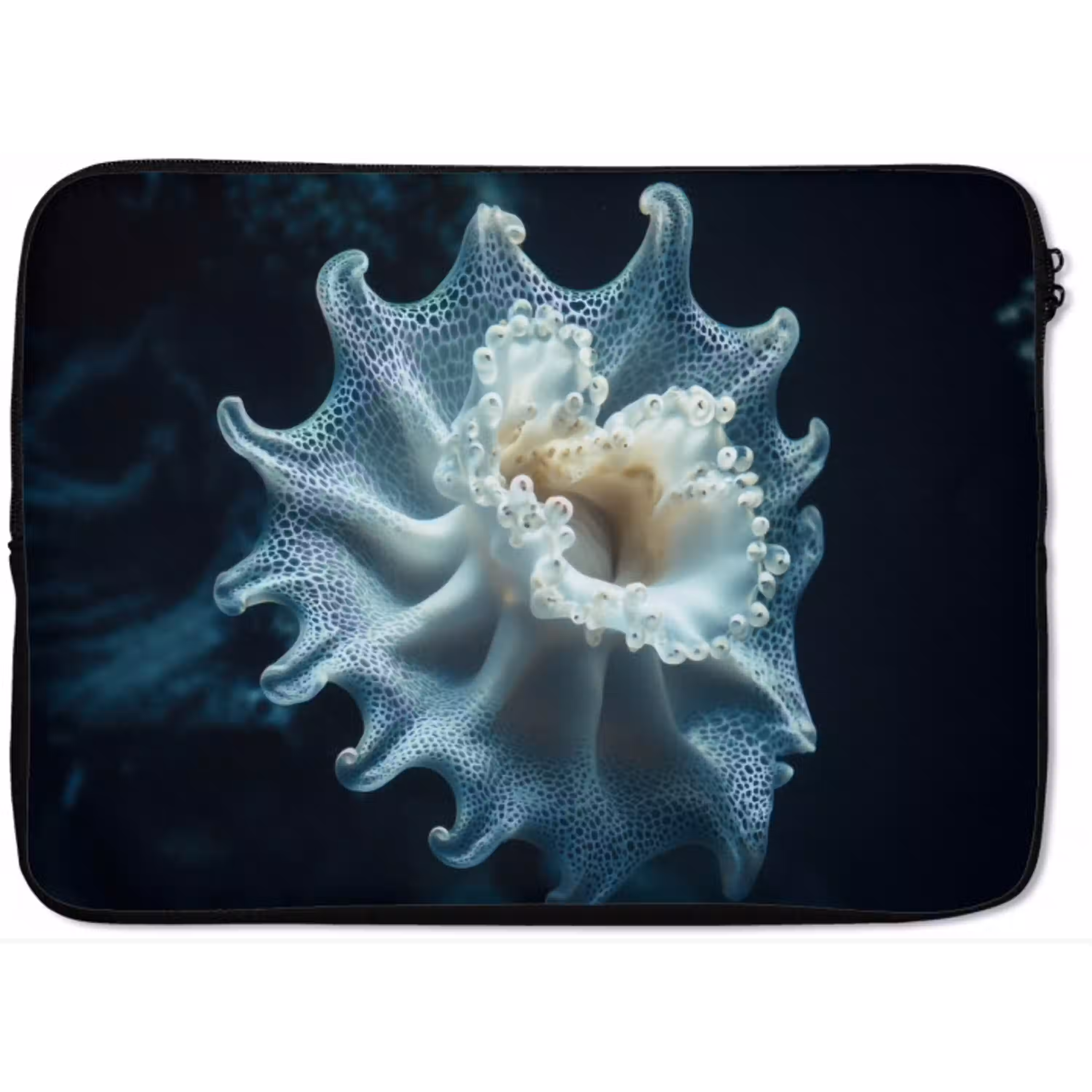 Zeewezen - Wit - Golven - Water laptophoes neopreen klein -zkaufland3dotto