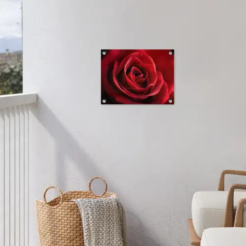 Rood - Roos - Romantisch tuinposter los doek klein -sfeer8