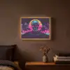Palmbomen - Hoofd - Metallic - Zonsondergang Light Box met batterij (Wandlamp) middel -sfeer4