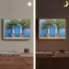 Citroenbomen - Geel - Deur - Potten Light Box met batterij (Wandlamp) middel -sfeer3
