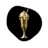 Milkshake - Goud - Drinken - Zwart Wandcirkel Organisch Aluminium middel -3d
