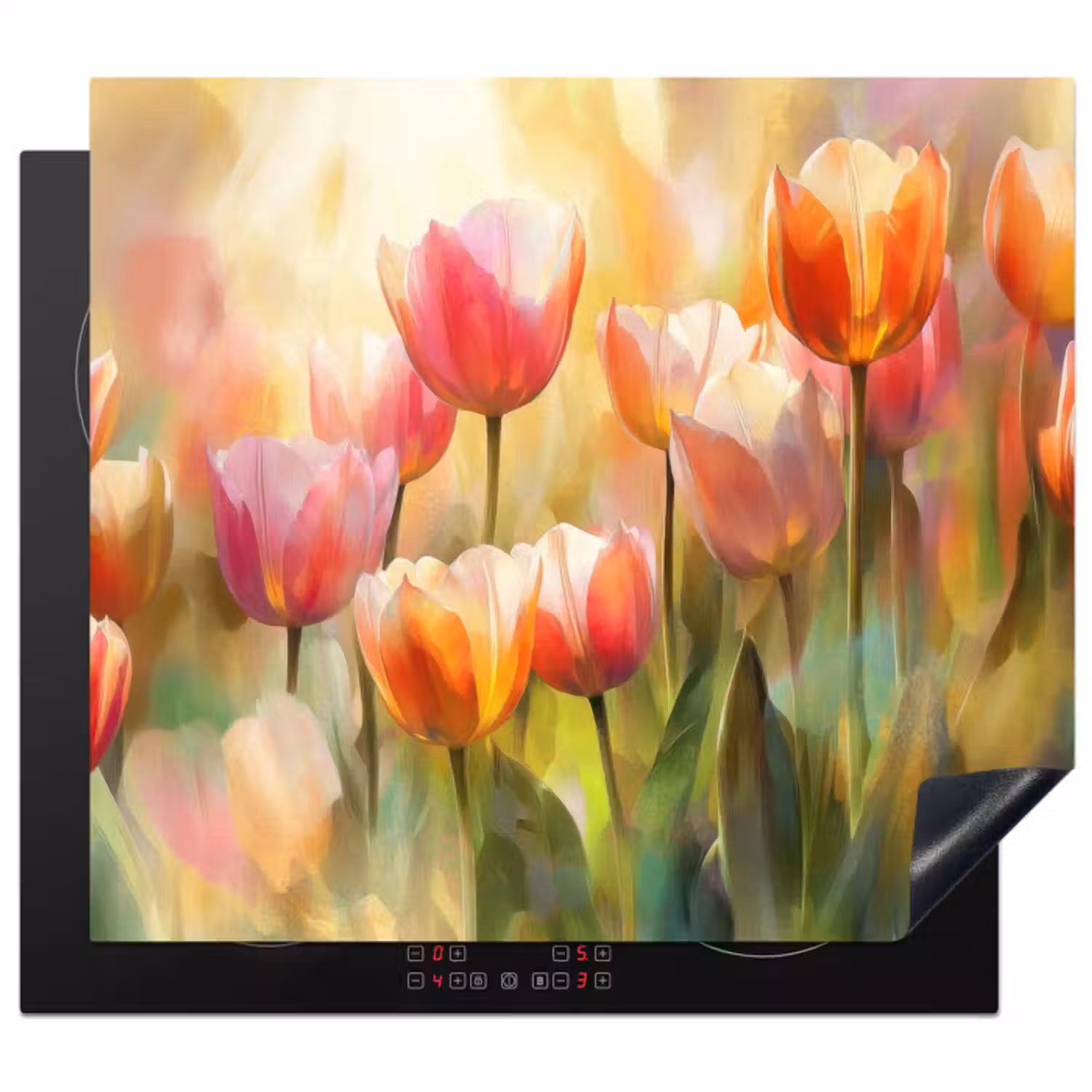 Inductie beschermer - Tulpen - Sprookjesachtig - Kleurrijk