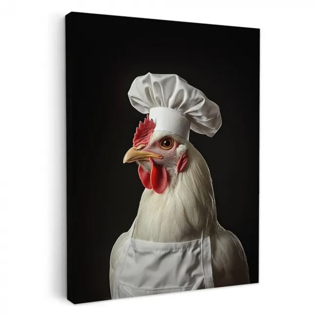 Leinwandbilder - Koch - Rot - Huhn