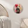 Graffiti - Panda - Ballon - Street art - Banksy Wandcirkel kunststof plaat 5mm dik klein -sfeer5