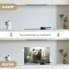 Bruine beer - Wilde dieren - Bloemen - Planten keuken achterwand spatscherm klein -voor_na_FR