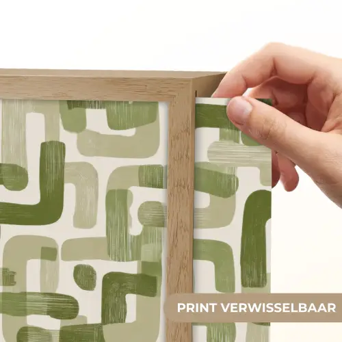 Modern - Grafisch - Groen Light Box met batterij (Wandlamp) middel 907 -USP_websiteprintNL