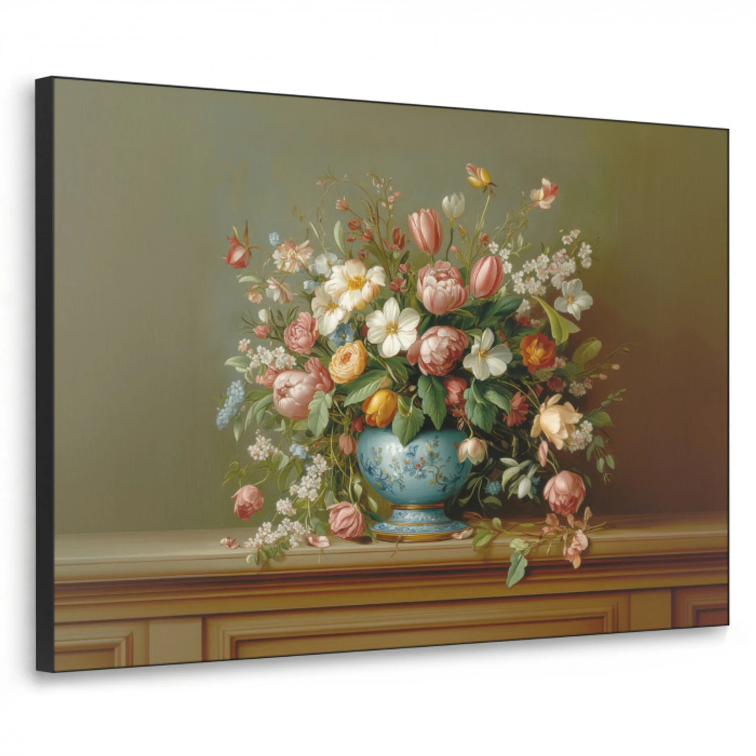 Vaas - Pastel - Kleuren - Bloemen Textielframe - compleet frame klein -3d