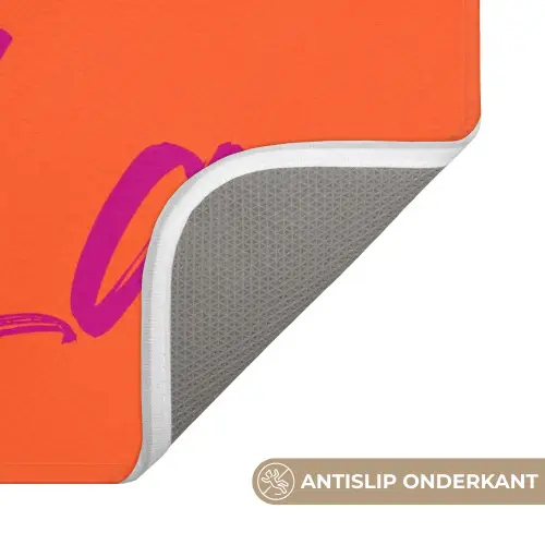 Oh la la - Oranje - Roze - Grafisch Badmat klein -USP_AntislipNL