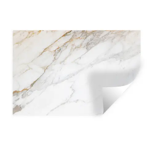 Marmer - Steen - Wit - Goud - Marmerlook - Steen - Luxe Muursticker klein -3d