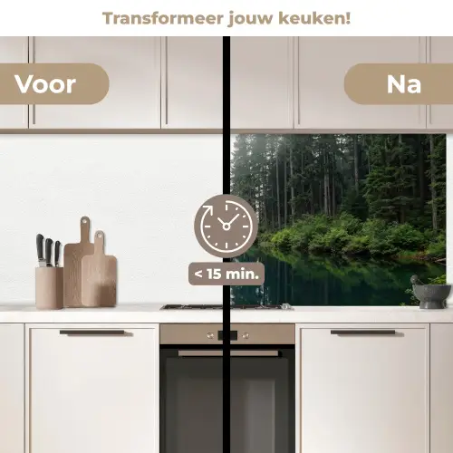 Bergen - Meer - Bos keuken achterwand 2 middel -voor-na2_NL