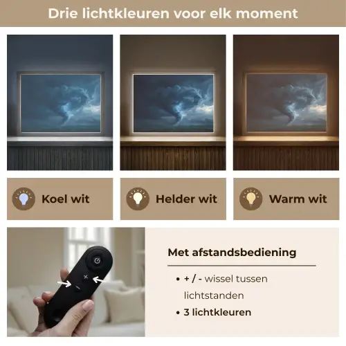 Tornado - Duister - Wolken Light Box met batterij (Wandlamp) middel -USP_lichtkleurNL